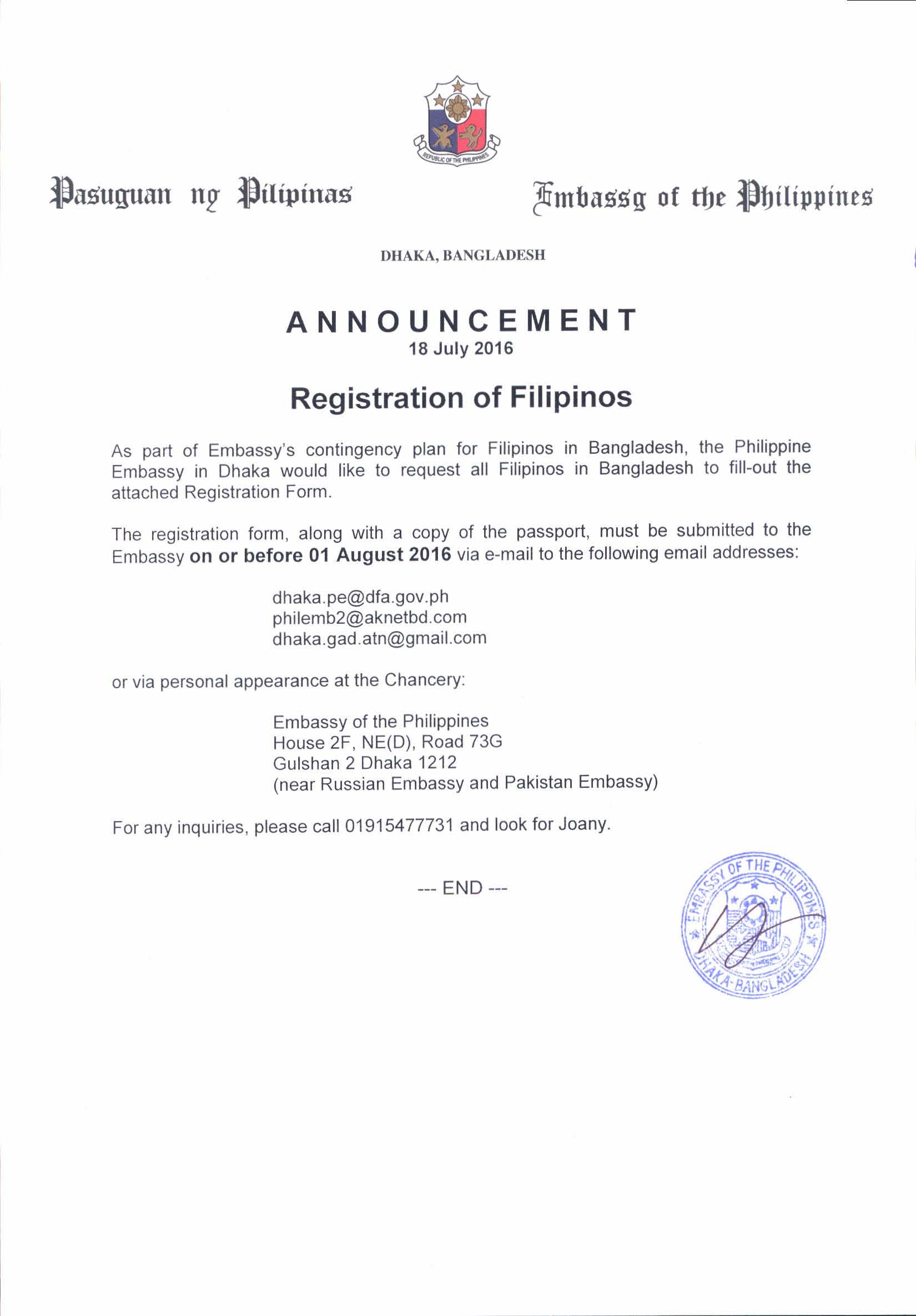 Registration of Filipinos 1