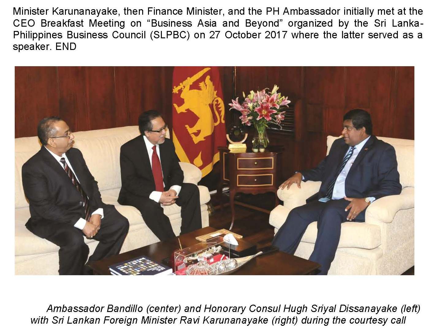Call on Hon. Ravi Karunanayake Foreign Minister of Sri Lanka Page 2