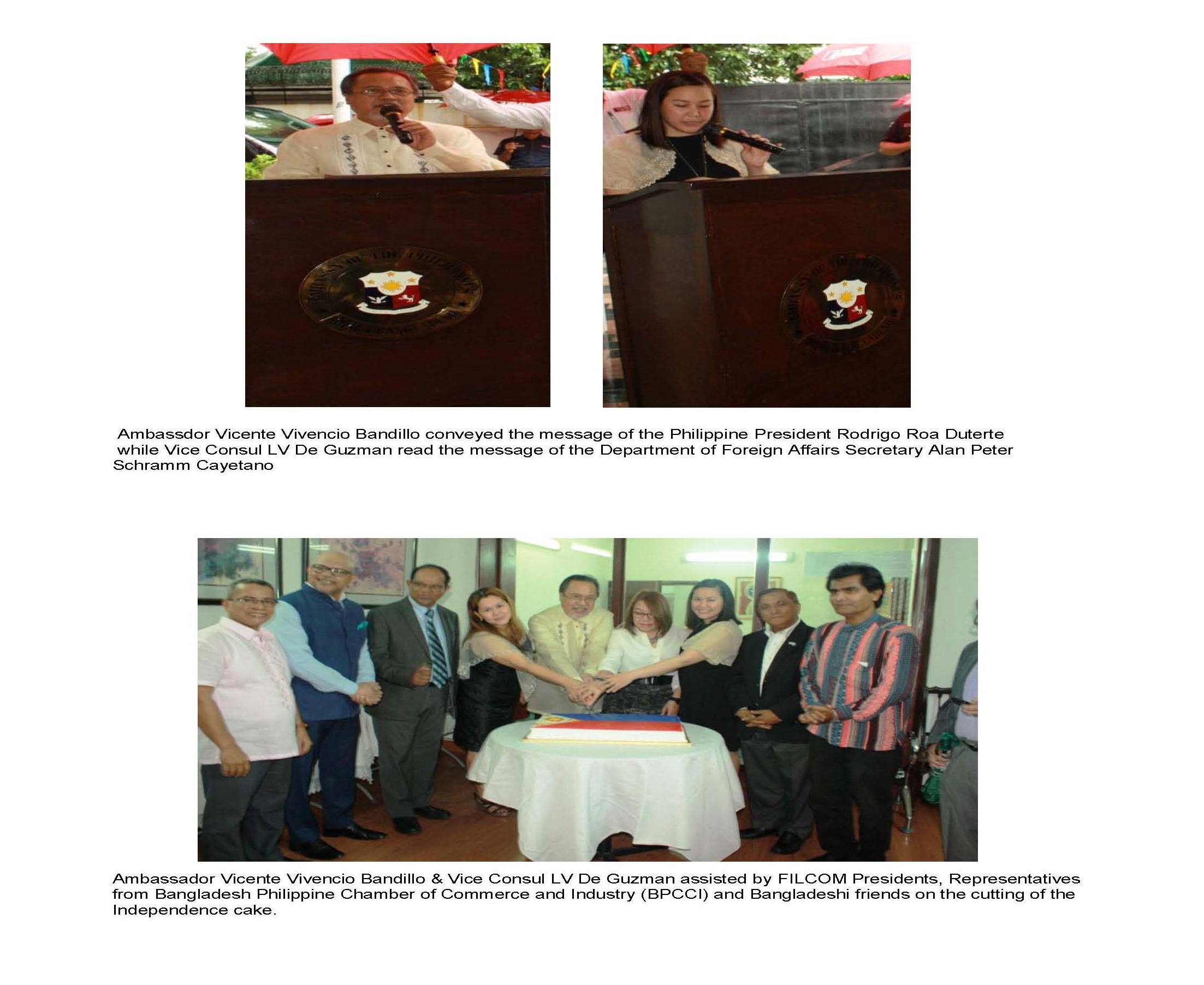 Dhaka PE Celebrates 119th Philippine Independence Day Page 2A