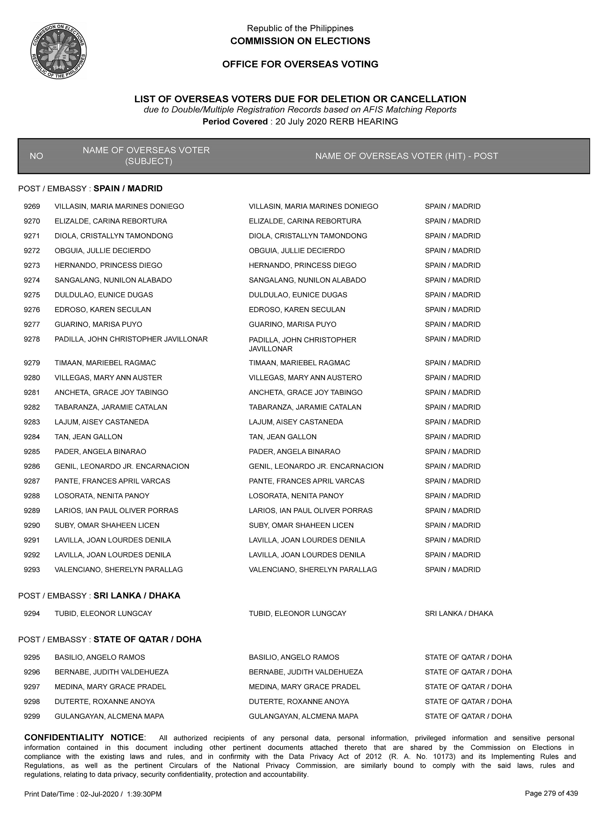 Notice of Hearing AFIS matching report Page 4